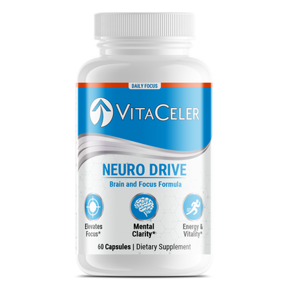 VitaCeler Neuro Drive supplement bottle on a white background